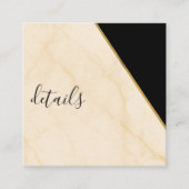 ギルドジオメトリラックスアイボリー&金ゴールド大理石詳細 スクエア名刺 (正面)