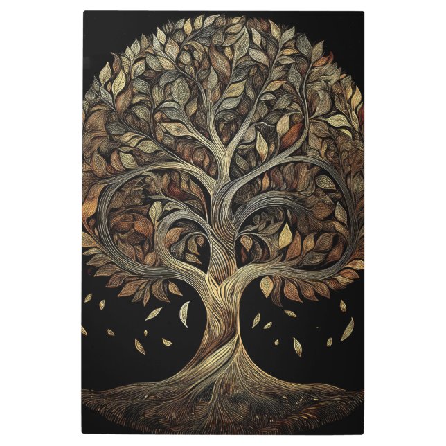 ギルドストランドフィボナッチツリー メタルプリント (正面)