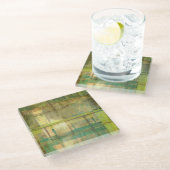 ギルドターコイズとグリーン絵画抽象芸術 ガラスコースター (アングル)