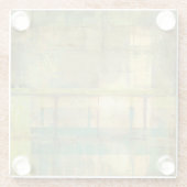 ギルドターコイズとグリーン絵画抽象芸術 ガラスコースター (裏面)