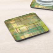 ギルドターコイズとグリーン絵画抽象芸術 コースター (左側)