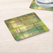 ギルドターコイズとグリーン絵画抽象芸術 スクエアペーパーコースター (アングル)