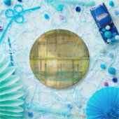 ギルドターコイズとグリーン絵画抽象芸術 ペーパープレート (パーティー)