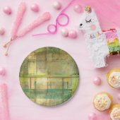 ギルドターコイズとグリーン絵画抽象芸術 ペーパープレート (パーティー)