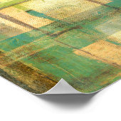 ギルドターコイズとグリーン絵画抽象芸術 ポスター (角)