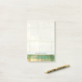 ギルドターコイズとグリーン絵画抽象芸術 ポストイット (デスク上)