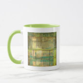 ギルドターコイズとグリーン絵画抽象芸術 マグカップ (左)