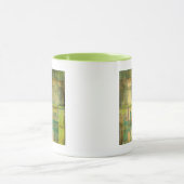 ギルドターコイズとグリーン絵画抽象芸術 マグカップ (中央)