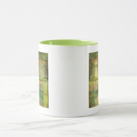 ギルドターコイズとグリーン絵画抽象芸術 マグカップ (中央)