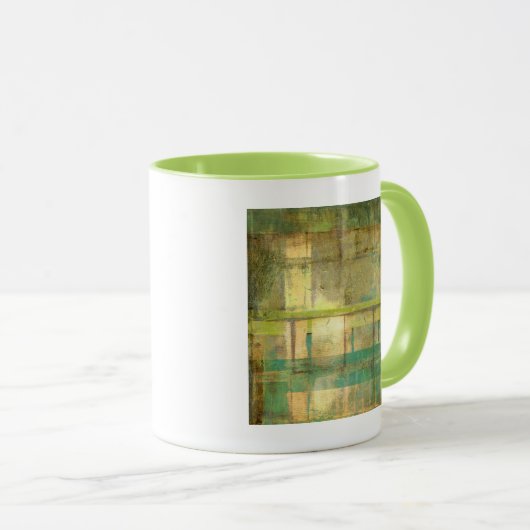 ギルドターコイズとグリーン絵画抽象芸術 マグカップ (正面右)