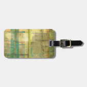 ギルドターコイズとグリーン絵画抽象芸術 ラゲッジタグ (正面横)