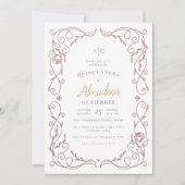 ギルドバラ金ゴールドフレームエレガントキンセアニラ写真 招待状 (正面)