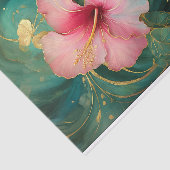 ギルドピンクハイビスカス金ゴールド、フォーマル花模様 薄葉紙 (詳細)