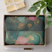 ギルドピンクハイビスカス金ゴールド、フォーマル花模様 薄葉紙 (ギフト)