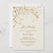 ギルドフラワル | クリームとゴールド　Let's Party 招待状 (正面)