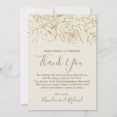 ギルドフローラクリーム金ゴールドボホサンキューテーブルカード 招待状 (正面)