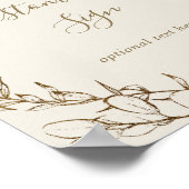 ギルドフローラクリーム&金ゴールドリースカスタム文字標識 ポスター (角)