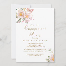 ギルドフローラクリーム&金ゴールド婚約パーティ 招待状