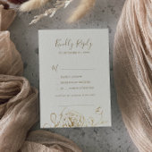 ギルドフローラクリーム&金ゴールド曲リクエストRSVPカード 出欠カード