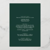 ギルドフローラゴールドフォイルエメラルドフロントバック結婚ズ 箔招待状 (裏面)