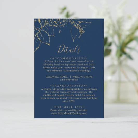 ギルドフローラネイビー&金ゴールド詳細エンクロージャカード エンクロージャーカード (スタンド正面)