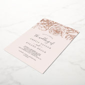 ギルドフローラバラゴールドフォイル赤面結婚ズ・オブ 箔招待状 (回転した状態)