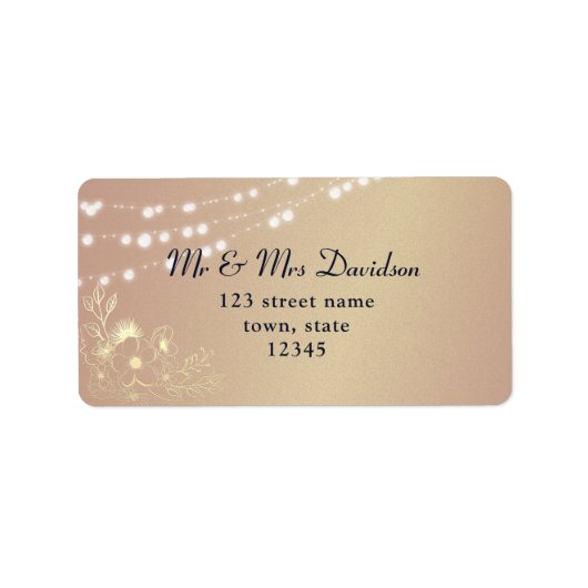 ギルドフローラバラ金ゴールド差出人住所ラベル ラベル (正面)