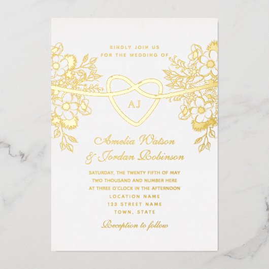 ギルドフローラ結婚金ゴールド箔招待状 箔招待状 (正面)