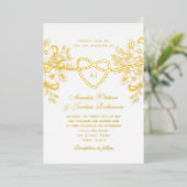 ギルドフローラ結婚金ゴールド箔招待状 箔招待状 (立ち正面)