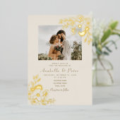 ギルドフローラ結婚金ゴールド 箔招待状 (立ち正面)