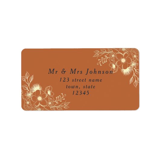 ギルドフローラ金ゴールド差出人住所ラベル ラベル (正面)