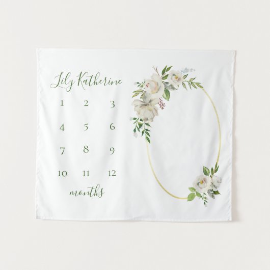 ギルドブルームのベビー名前マイルストーン写真 タペストリー (正面(横))