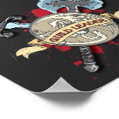 ギルドリーダーのタトゥー – 剣、斧、シールド ポスター (角)