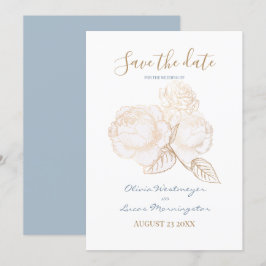 ギルドローズ ダスティーブルー アイボリー Save the Date 招待状