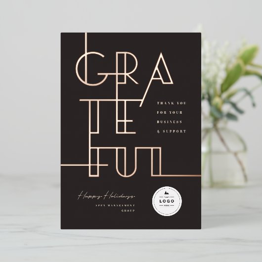 ギルド感謝ラインスタイリッシュタイポグラフィ事業 箔シーズンカード (立ち正面)