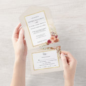 ギルド秋テラコッタフローラ オールインワン招待状 (貼ってはがせる)