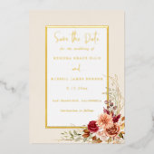 ギルド秋テラコッタフローラ 箔招待状 (正面)