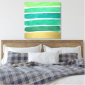ギルド緑のストライプキャンバス印刷 キャンバスプリント (インサイチュ (寝室))