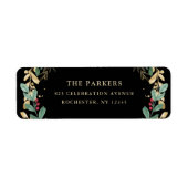 ギルド緑オンブラッククリスマス差出人住所 ラベル (正面)