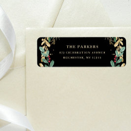 ギルド緑オンブラッククリスマス差出人住所 ラベル