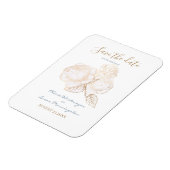 ギルド金ゴールドバラほこりっぽいブルーアイボリー日付を保存 マグネット (左側)