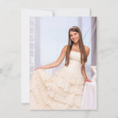 ギルド金ゴールドフローラエレガントフレームQuinceaenera写真 招待状 (裏面)