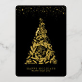 ギルド金ゴールド企業のツリーホリデーカード 箔招待状 (正面)