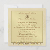 ギルド金ゴールド（紋章の）フラ・ダ・リ結婚式招待状 招待状 (裏面)