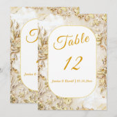 ギルド開花クラシックの結婚テーブル番号 招待状 (正面/裏面)