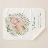 ギルド開花フローラリースベビー写真誕生統計 シェルパブランケット (正面(横))