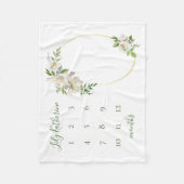 ギルド開花ベビー名マイルストーンフォト フリースブランケット (正面)