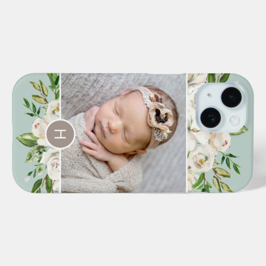 ギルド開花ミント |写真モノグラムの Case-Mate iPhoneケース (裏面 (横))