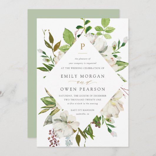 ギルド開花結婚式招待状 招待状 (正面/裏面)