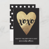 ギルドXOXO教室バレンタイン – 黒 招待状 (正面/裏面)